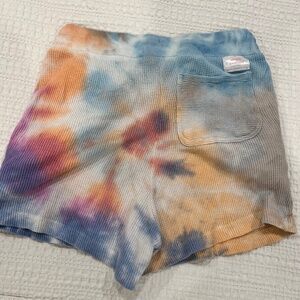 Simply Southern Women's Tie-dye Waffle Knit Shorts, XS, high rise, back pocket